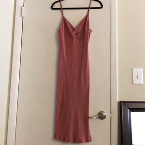 Midi slit strap dress